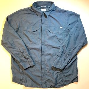 Columbia Omni Shade Button up Shirt Gray Sz 2XL
